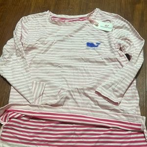 Vineyard Vines Striped Long Sleeve Logo Pocket Tee